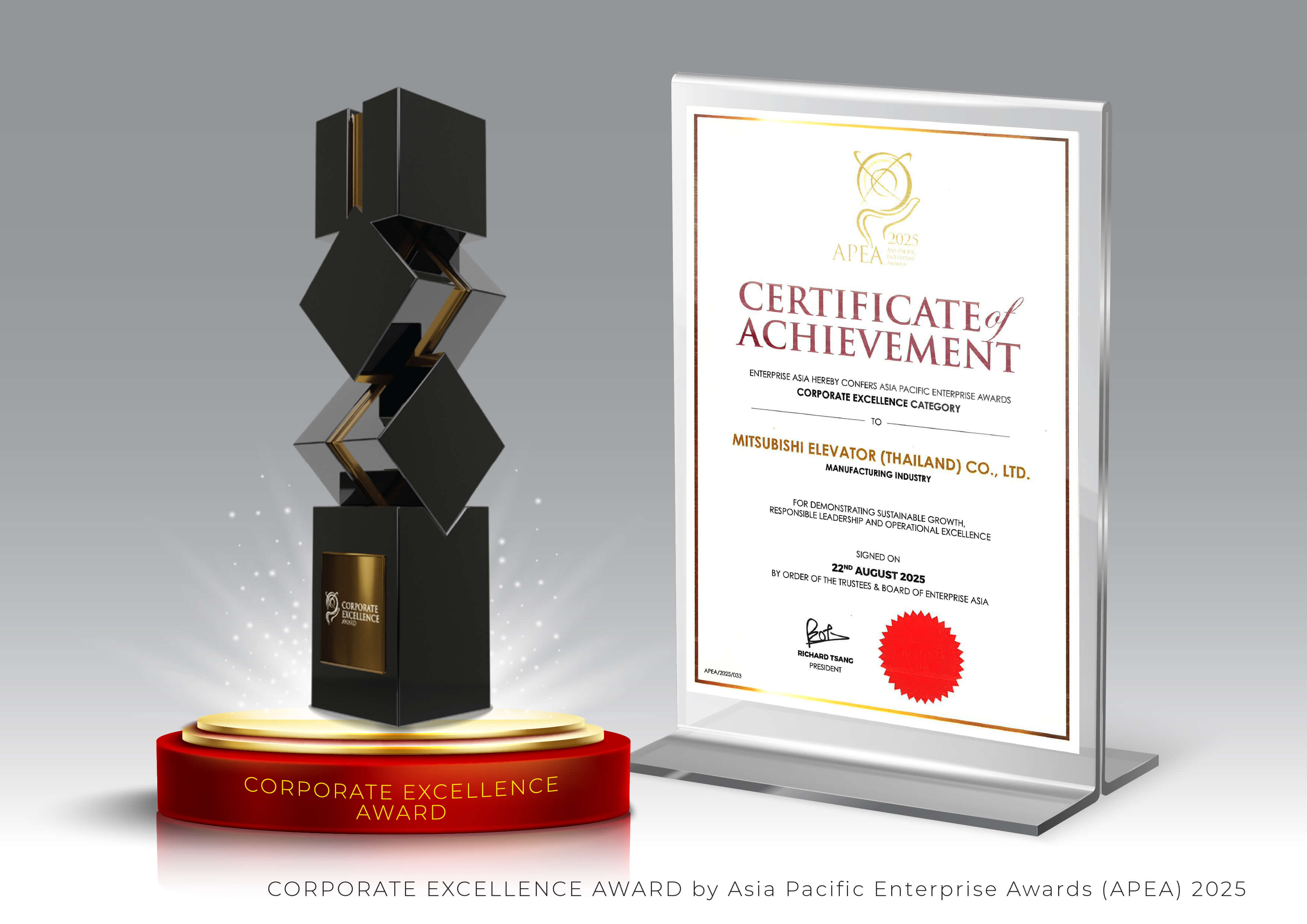 Corporate Excellence Award โดย Asia Pacific Enterprise Awards (APEA) 2025