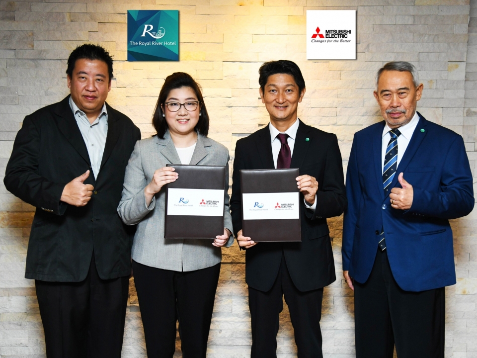 มิตซูบิชิ จับมือ โรงแรม รอยัล ริเวอร์ ร่วมลงนาม MOU “ติดตั้งลิฟต์โดยสาร มิตซูบิชิ